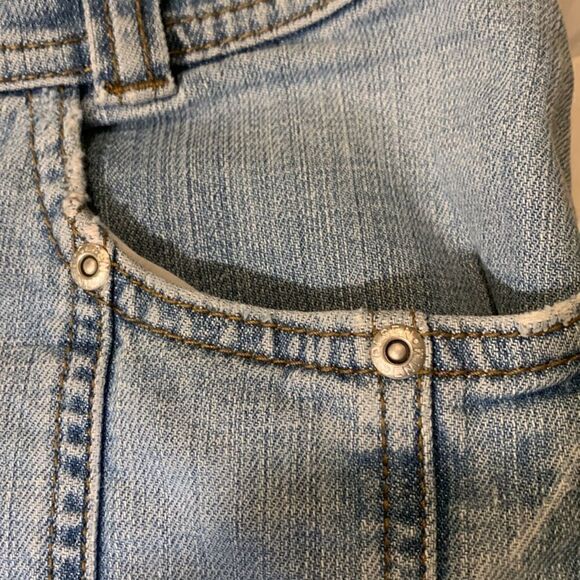JEAN skirt by OLSEN of Europe, left sided zipper, 4 pockets, bedazzled ,38 - Picture 5 of 9